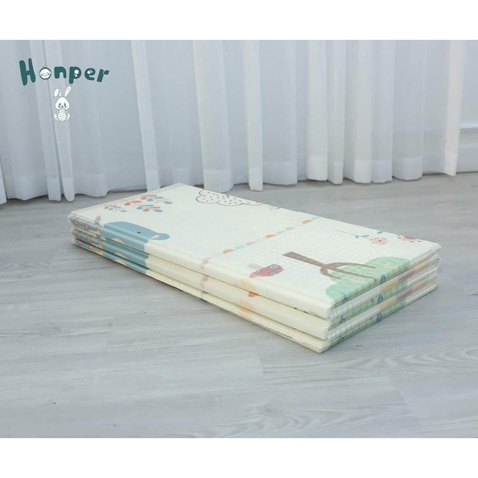 Thảm nằm gấp gọn cho bé Honper 90x40x10cm, thảm nằm họa tiết an toàn cho trẻ - Monnie Kids