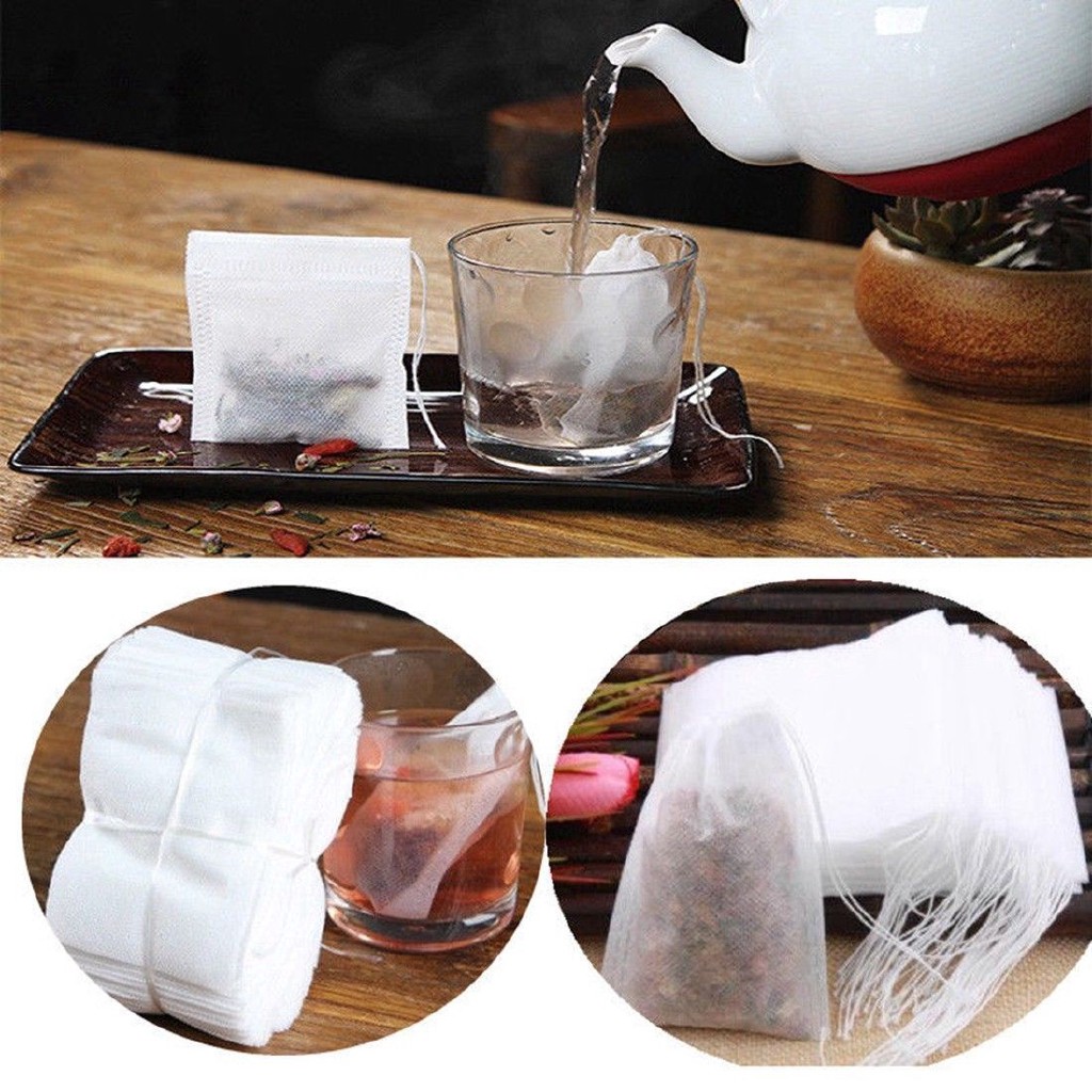 Set 100 túi lọc trà, cà phê ,lọc gia vị bằng vải không dệt (5,5x7cm)