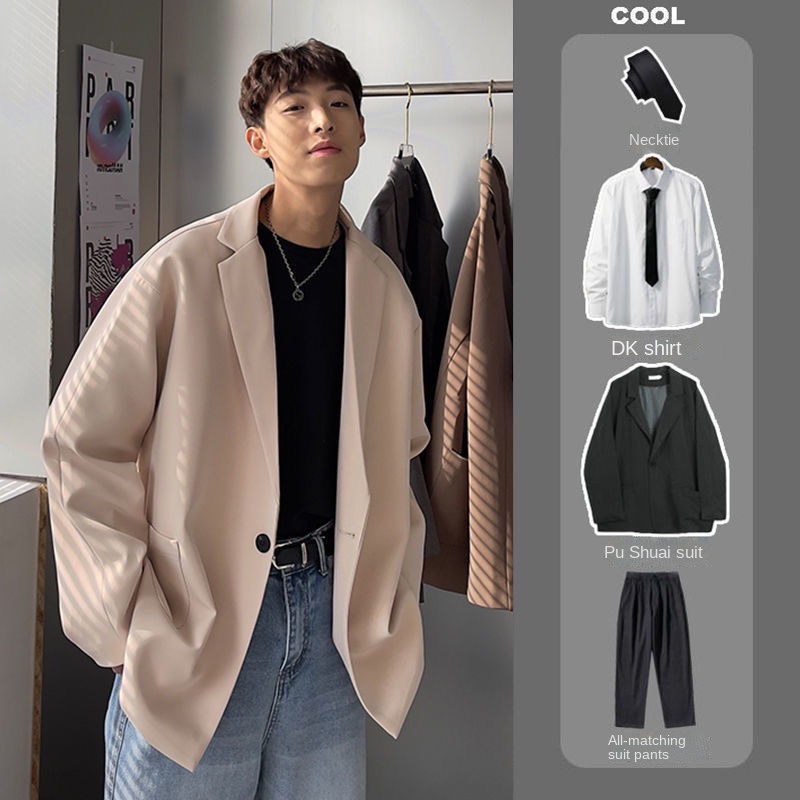 Bộ Đồ Vest Dáng Rộng Kiểu Hàn Quốc Thiết Kế Lịch Lãm Cho Nam