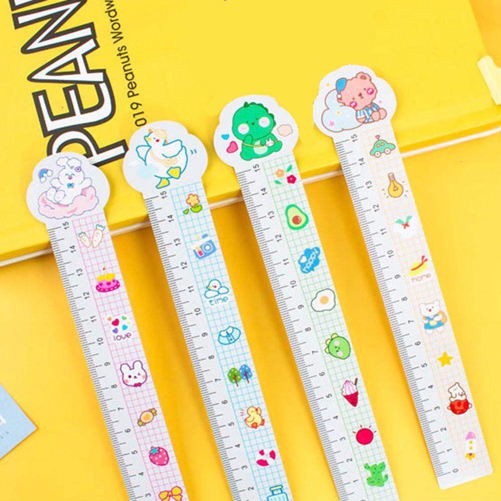 Thước Vẽ Hình Hoạt Hình Đa Năng 15cm Trong Suốt DIY