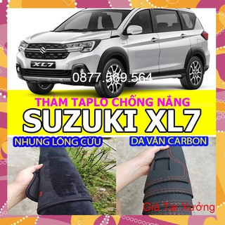 Thảm taplo suzuki xl7 - da vân carbon-nhung lông cừu