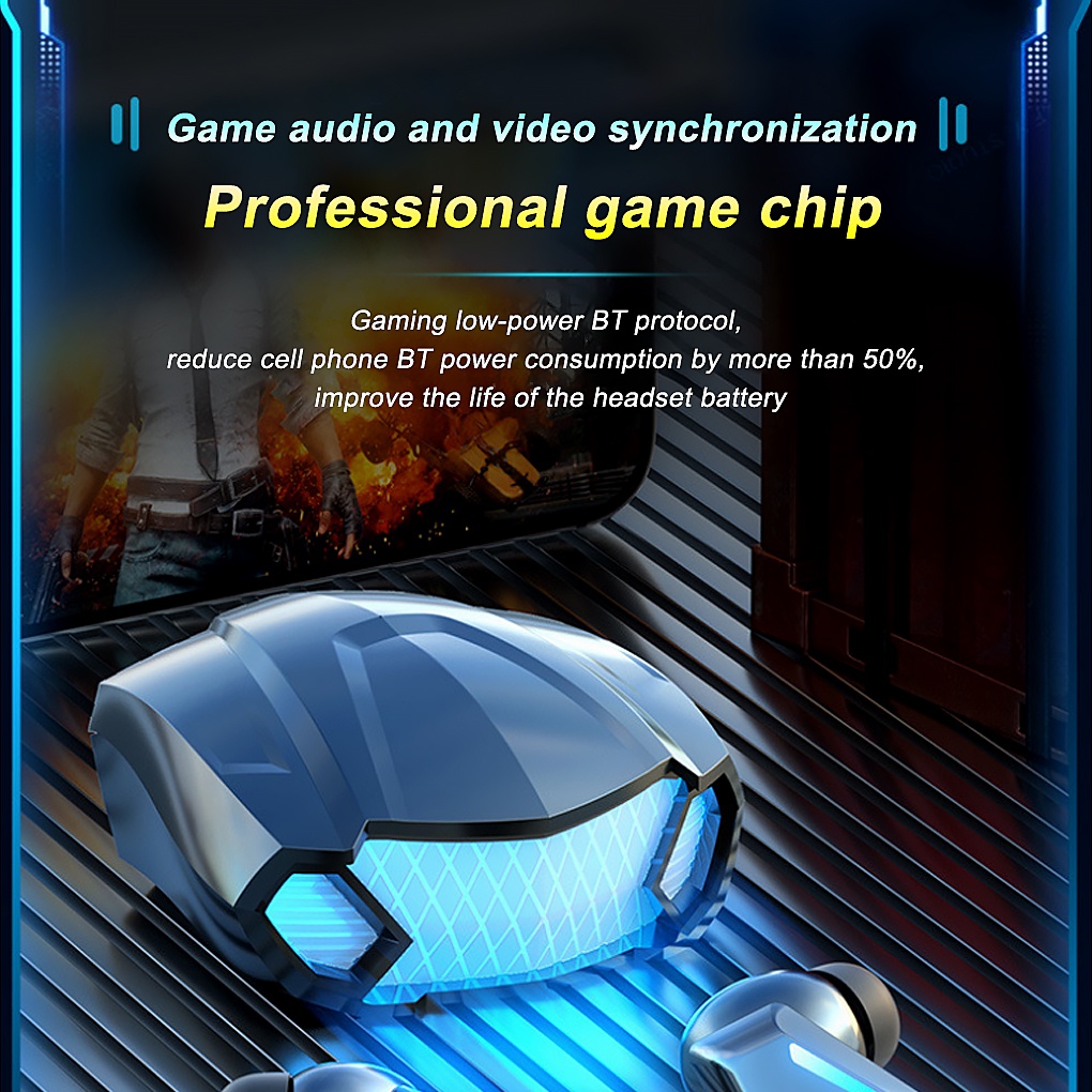 Tai nghe chơi game TZUZL M5 TWS Bluetooth 5.2 có micro và hộp sạc