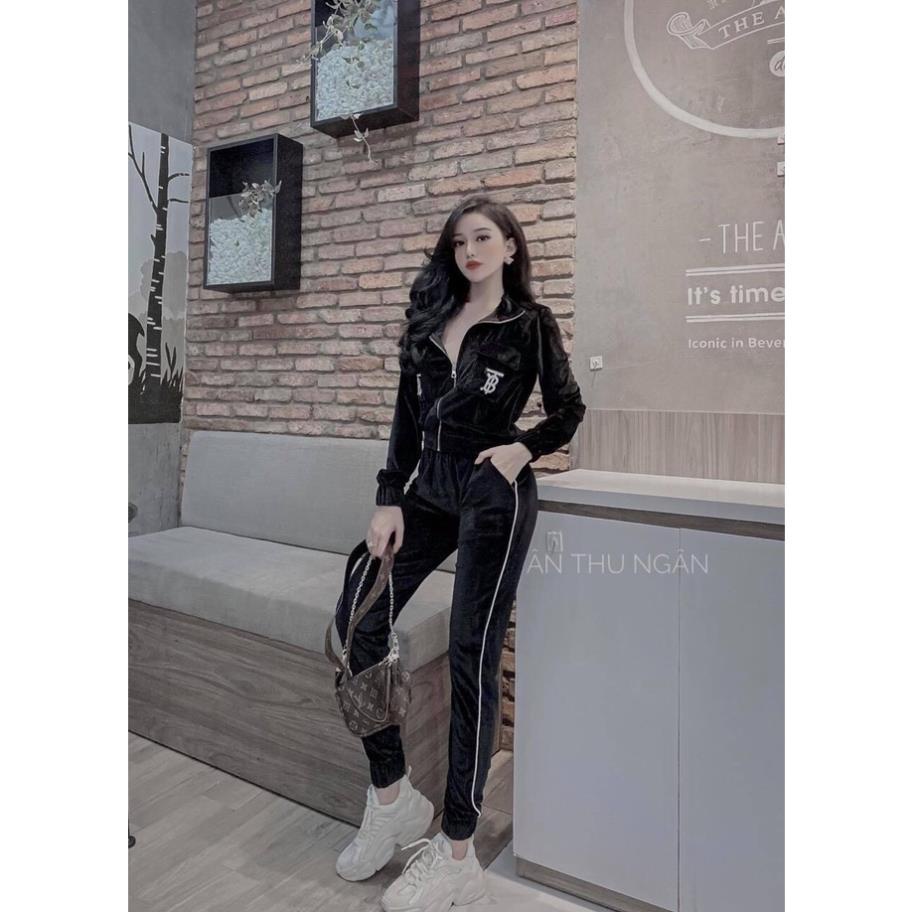 Bộ Nhung TB Túi Ngực Thêu Đáp Nổ Freesize TH Store