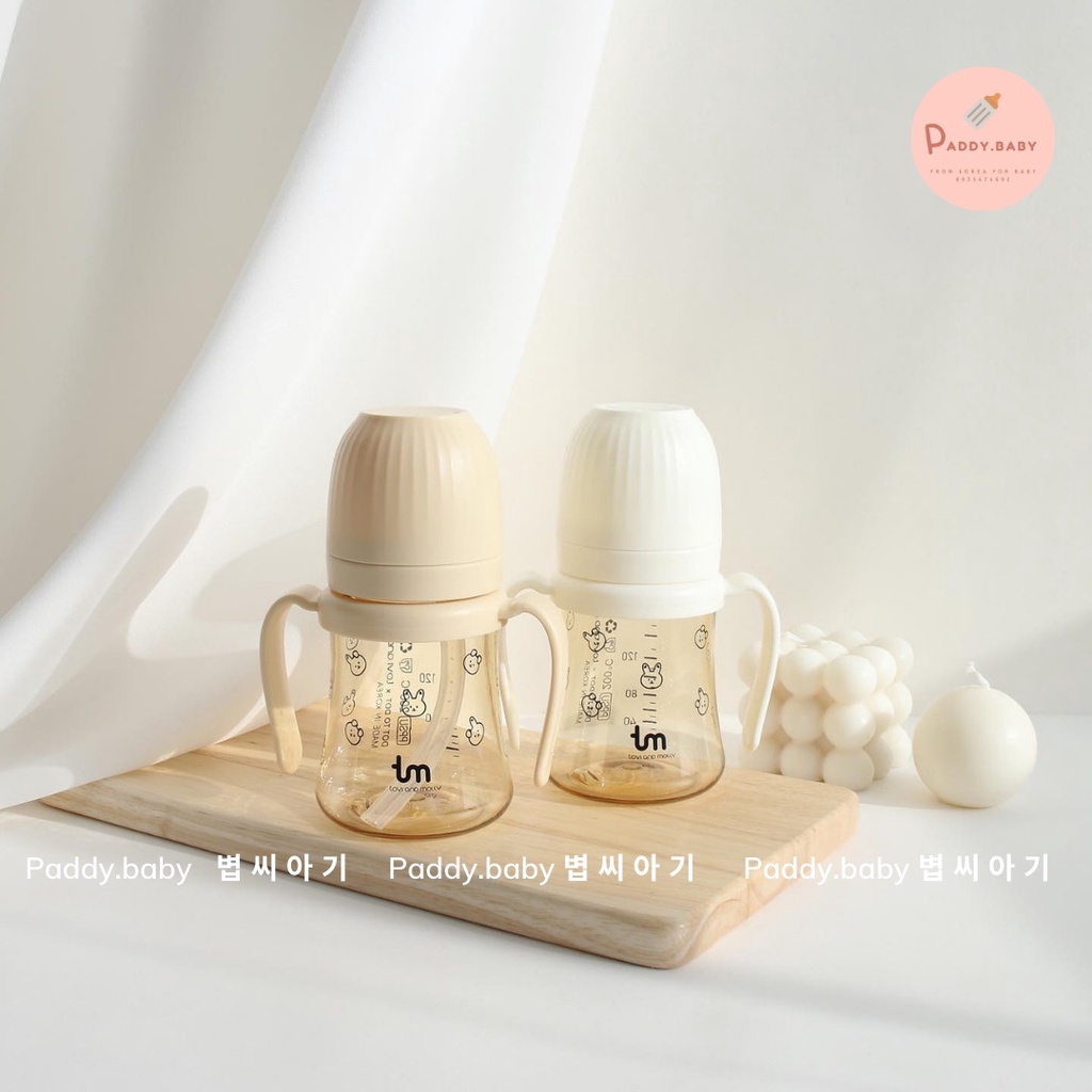 Bình hút nước cho bé Dottodot x Tovy & Molly Hàn Quốc  kèm tay cầm - made in Korea