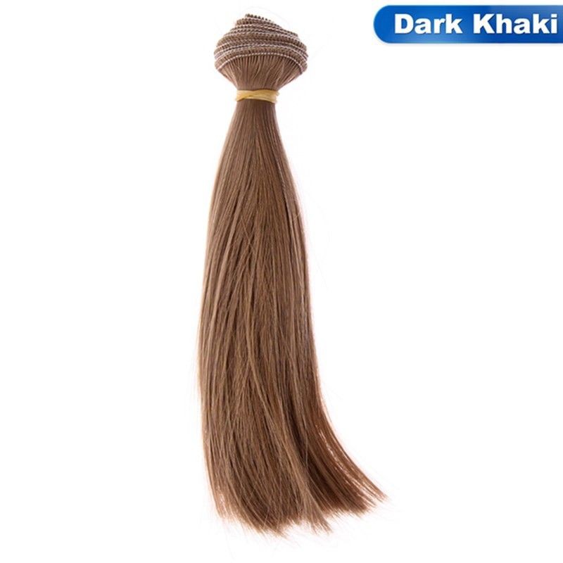 Tóc giả dài 15 cm kiểu thẳng tự nhiên cho búp bê