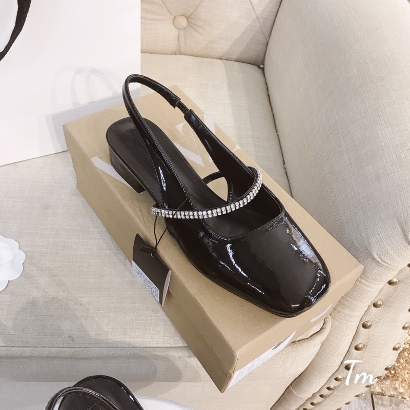 Giày bệt búp bê bít mũi quai đá hàng cao cấp fullbox