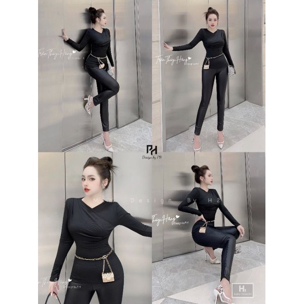 Quần da legging dễ mặc phối đồ ôm co giãn