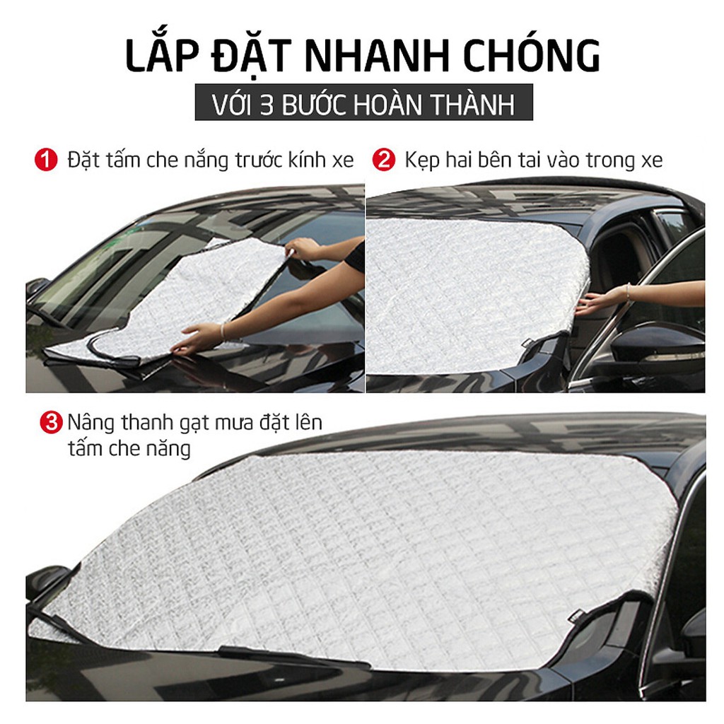 Bạt Che Nắng Kính Lái Ô Tô 3 Lớp Loại 1 Cao Cấp - Chống Nóng Bảo Vệ Nội Thất Xe - Ccar Vietnam