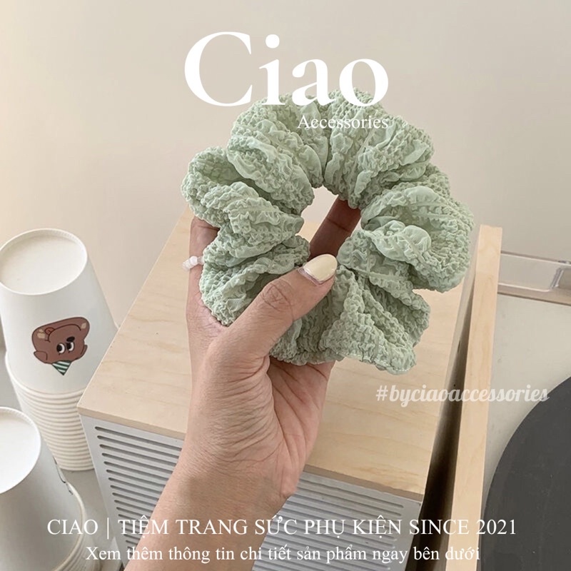 [HOẢ TỐC 1H] Dây buộc tóc/ Scrunchies vải nhúng màu kẹo ngọt xinh xắn mã 18 Ciao accessories