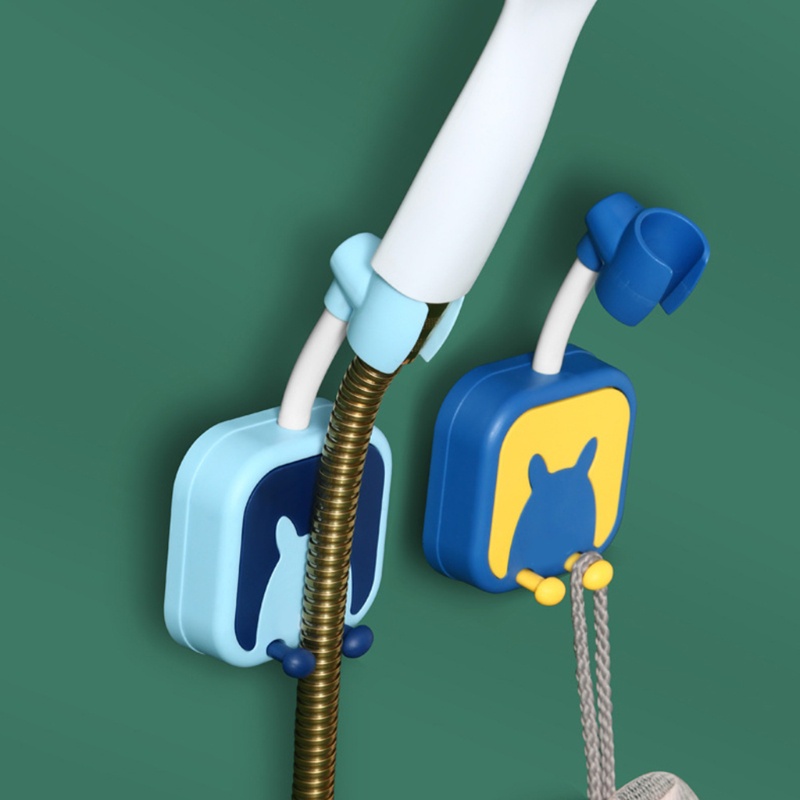 Giá Đỡ Vòi Hoa Sen Tự Dính Thiết Kế Dễ Thương Kèm Móc Ẩn Tiện Dụng