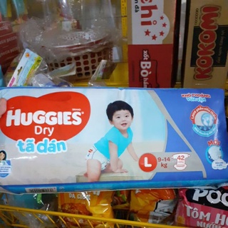 Tã dán huggies dry size L bịch 42 miếng