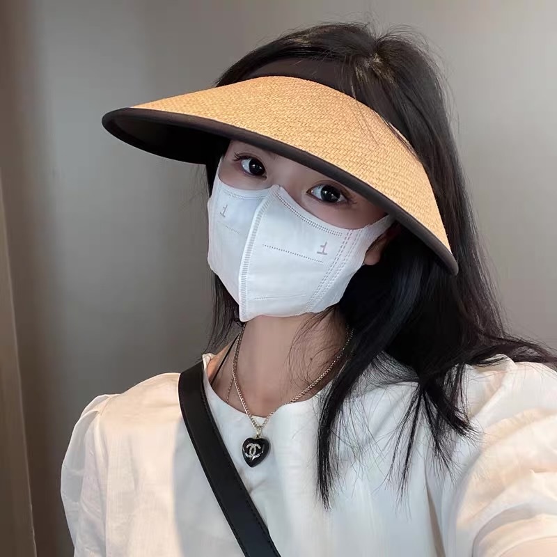 Mũ cói rộng vành nửa đầu chống nắng HALA nón cói đi biển nữ thời trang mùa hè hàn quốc cá tính