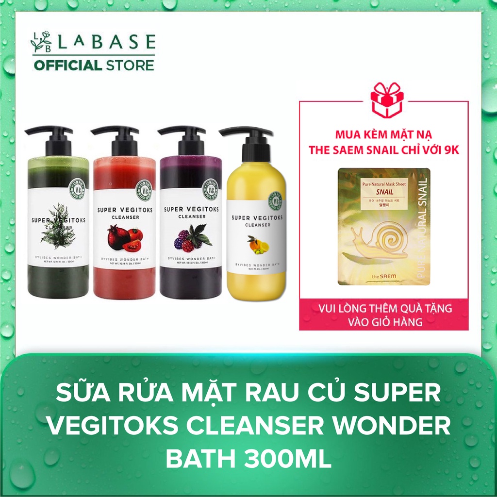 Sữa rửa mặt rau củ Super vegitoks cleanser Wonder bath 300ml