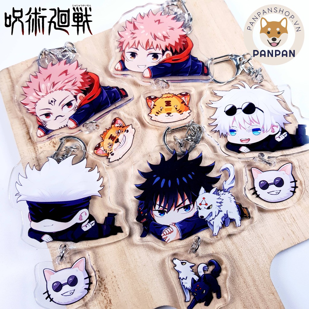 Móc khóa mica Anime Jujutsu Kaisen Treo + móc mini (6cm)