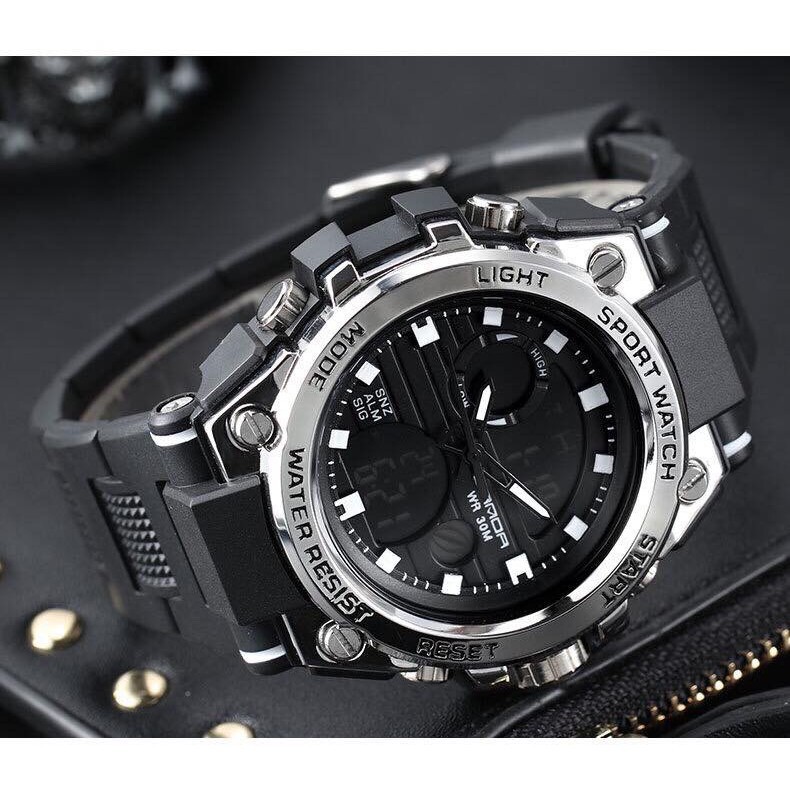 Ảnh thật_Đồng hồ thể thao nam SANDA dây khớp nhựa vòng cung SD03+MTP.watches | BigBuy360 - bigbuy360.vn