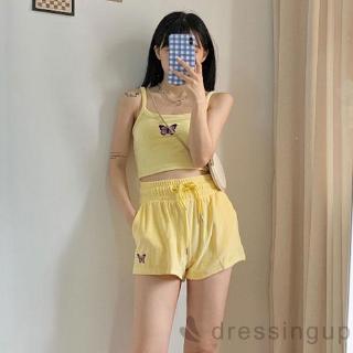 Bộ đồ thể thao chất liệu co giãn in họa tiết bướm thời trang cho nữ
