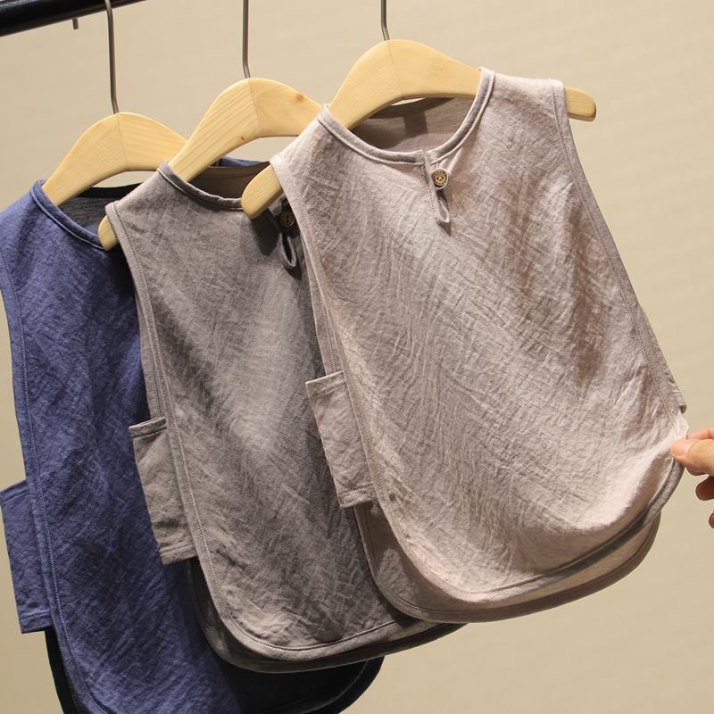 Áo Thun Cotton Lanh Mỏng Không Tay Dáng Rộng Phong Cách Nhật Hàn Thời