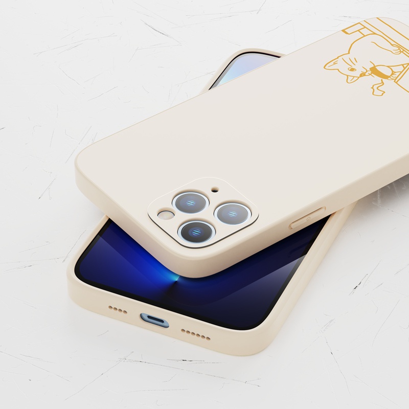 Ốp lưng iphone Ốp điện thoại Suntaiho silicon họa tiết mèo cà phê thích hợp cho iPhone 13 12 11 Mini Pro X XR XS Max 7 8 Plus