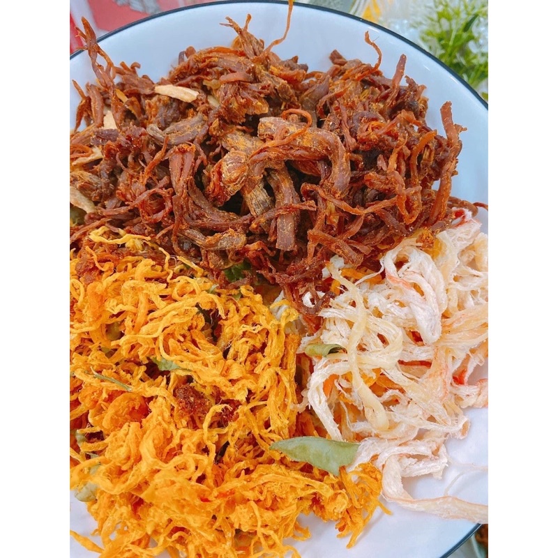 Khô Mix Mực Gà Heo 3 vị 300g - Ăn Vặt 492