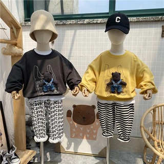 Áo sweater cổ tròn họa tiết hoạt hình xinh xắn dành cho bé