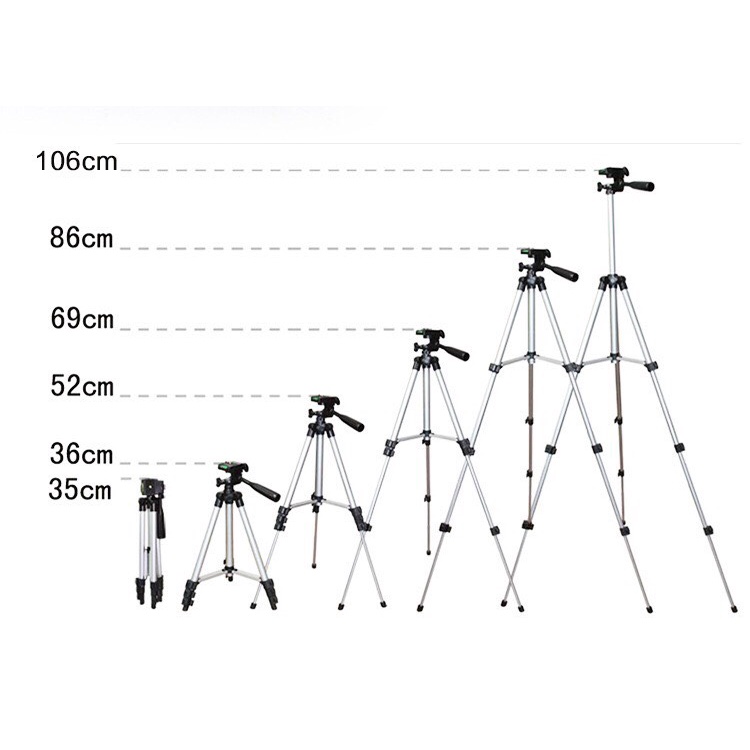 Giá đỡ điện thoại Tripod 3120 3110 3 chân kéo dài - kèm kẹp điện thoại và remote điều khiển từ xa tiện lợi