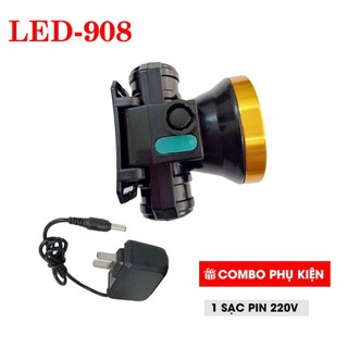 Đèn Pin Đội Đầu Pin Sạc LZW-908 50W + Tặng Kèm Bộ Sạc