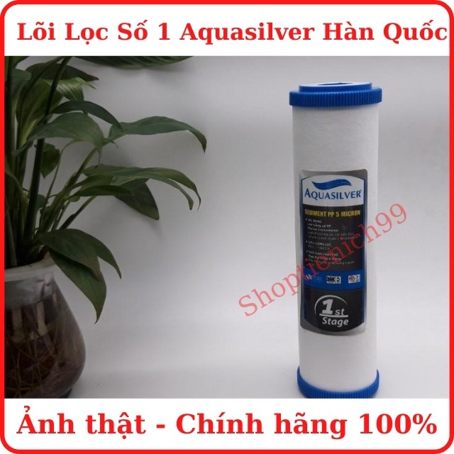 Combo Lõi Lọc 1-2-3 Aquasilver Hàn Quốc Cao Cấp Chính Hãng Giá Rẻ Lắp Cho Các Loại Máy Lọc Nước R/O.