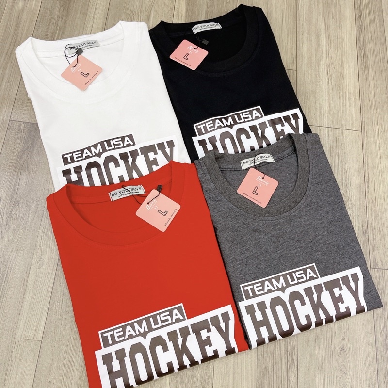 Áo Thun PHÔNG NAM NỮ UNISEX in Decal TEAM HOCKEY - Hình chụp thật
