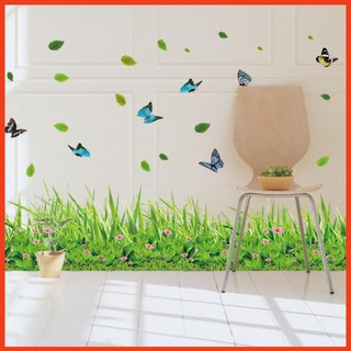 Decal chân tường cỏ xanh Khổ 50*70cm