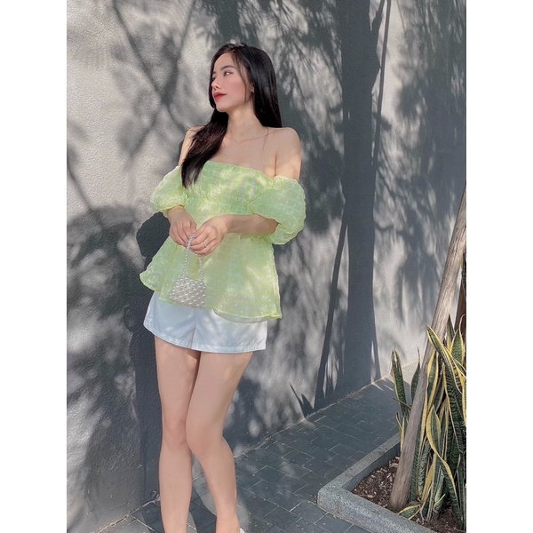 SET ÁO XANH BBD BẸT VAI + QUẦN SHORT TRẮNG