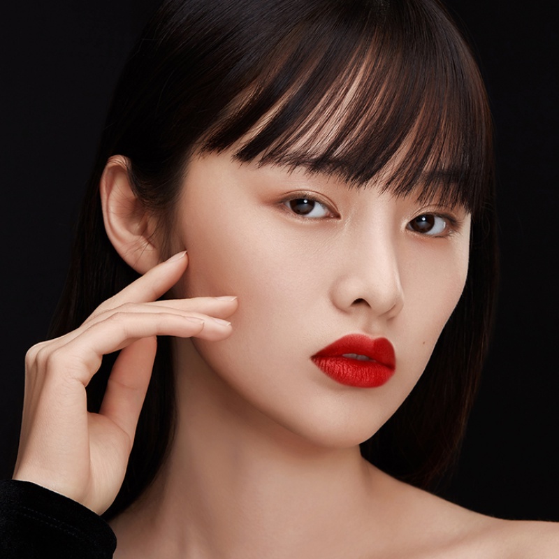 [Hàng mới về] Son lì chống dính cốc màu đỏ cam thiết kế hình cây bút