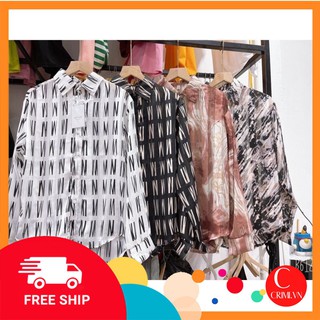 Áo sơ mi lụa voan nhiều hoạ tiết mẫu mới nhất 2021