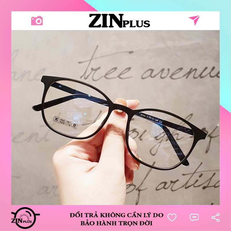 Gọng kính cận nam nữ mắt vuông bo tròn góc Zinplus nhựa dẻo lõi hợp kim nhiều màu sắc Zin8244