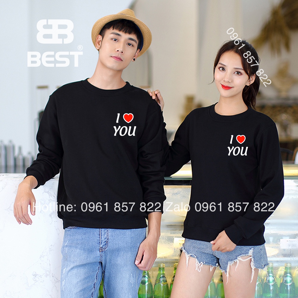 ÁO ĐÔI SWEATER NAM NỮ CẶP THU ĐÔNG TAY DÀI I LOVE YOU
