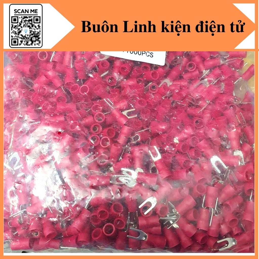 Đầu cos chữ y 2-4, loại trần, bọc nhựa bấm dây 1.5~2.5 mm, cos chỉa
