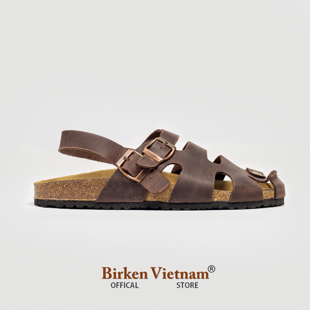 MÃ Rọ DA BÒ THẬT Có Quai Hậu Đế Trấu Unisex Birken VietNam Bioline