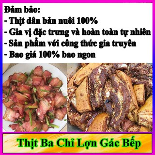 Thịt ba chỉ lợn gác bếp - đặc sản tây bắc - ba chỉ lợn hun khói - túi 500g - thơm ngon chuẩn vị tây bắc - có ảnh thật