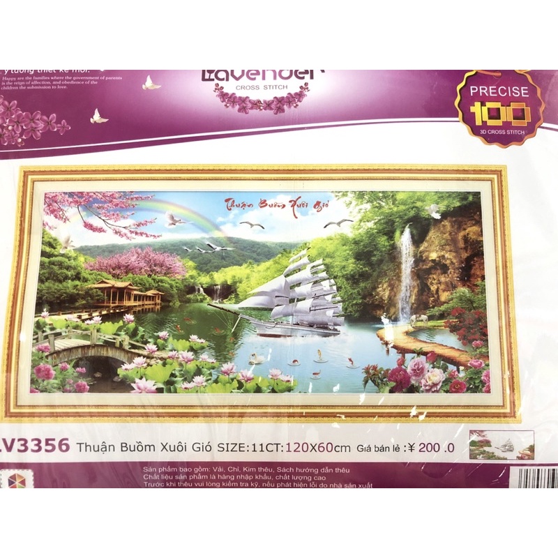Tranh Đính Đá/Tranh Thêu Thuận Buồm Xuôi Gió-Lưu Thuỷ Sinh Tài Vs354,Vs355,Lv3355,Lv3356,Lv3357,Mn0126