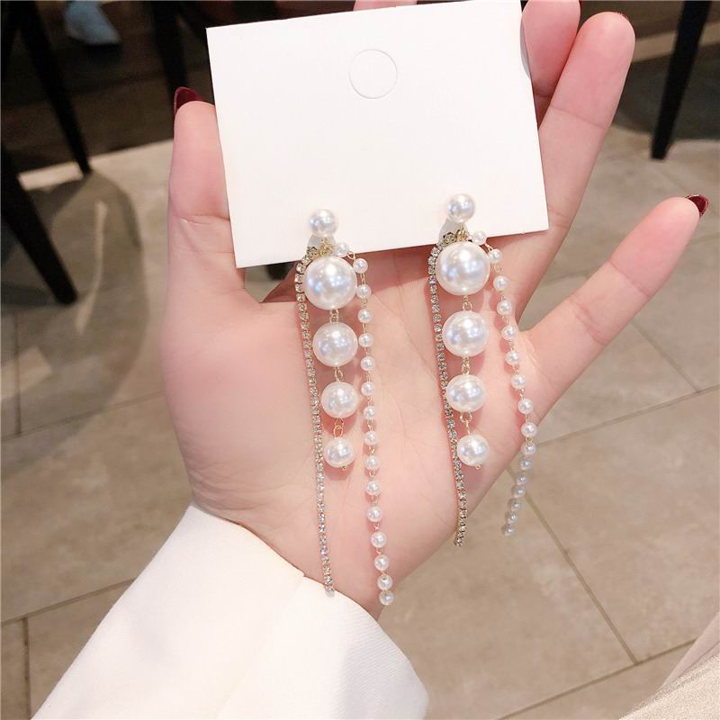 Large Korean pearl drop earrings for women 2021 New white color wedding jewelry Brincos Wholesale