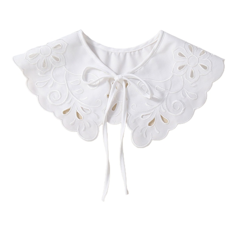 Yoioi Áo Choàng Poncho Mini Quấn Vai Giả Thêu Họa Tiết Rỗng Có Thể Tháo Rời Thanh Lịch Cho Nữ