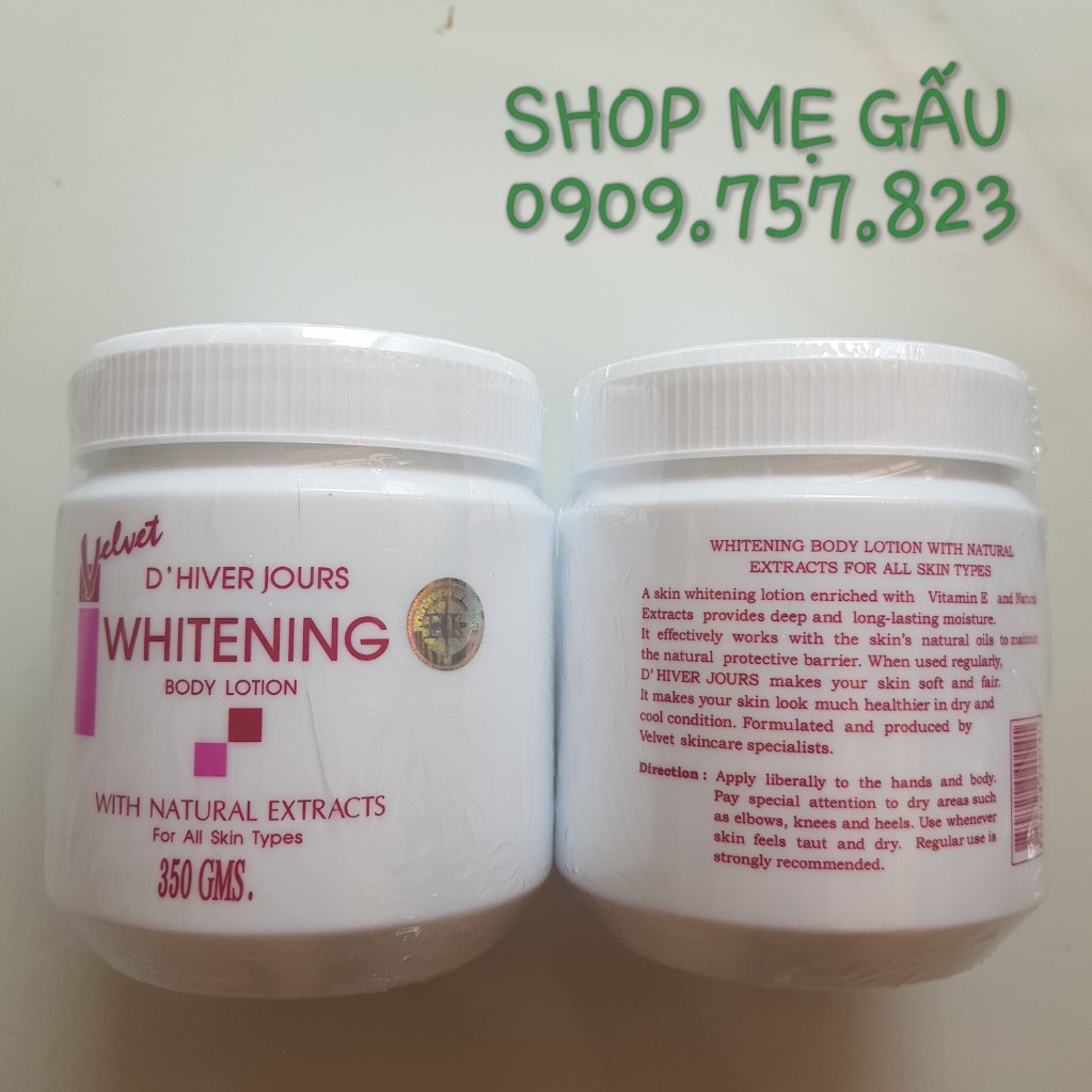 [Mã COS1904 giảm 8% đơn 300K] Kem Body Lotion Whitening Velvet Thái Lan