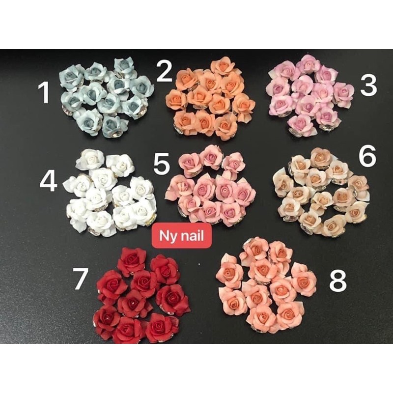 Hoa bột nail” sét 10 bông hồng Ôm đá”