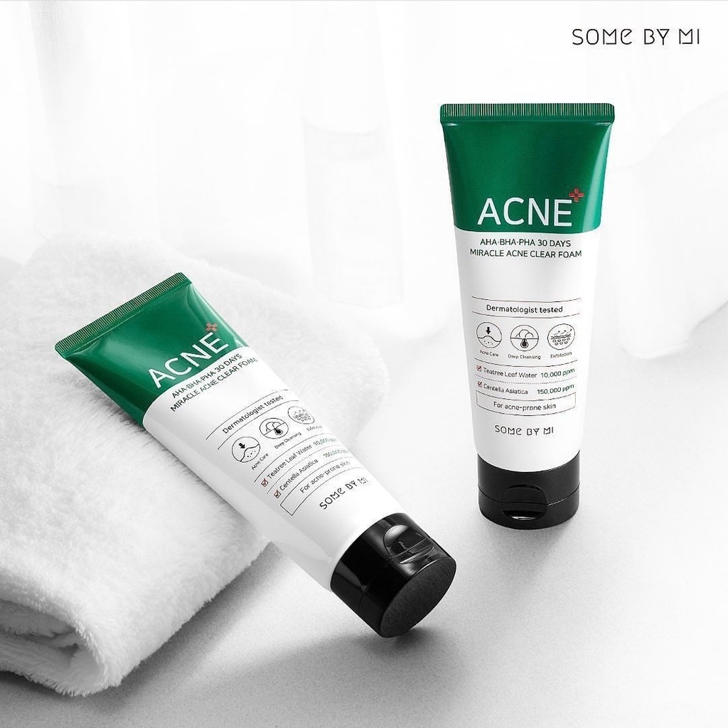 [CHÍNH HÃNG] Sữa Rửa Mặt Ngăn Ngừa Mụn Some By Mi AHA-BHA-PHA 30 Days Miracel Acne Clear Foam 100ml
