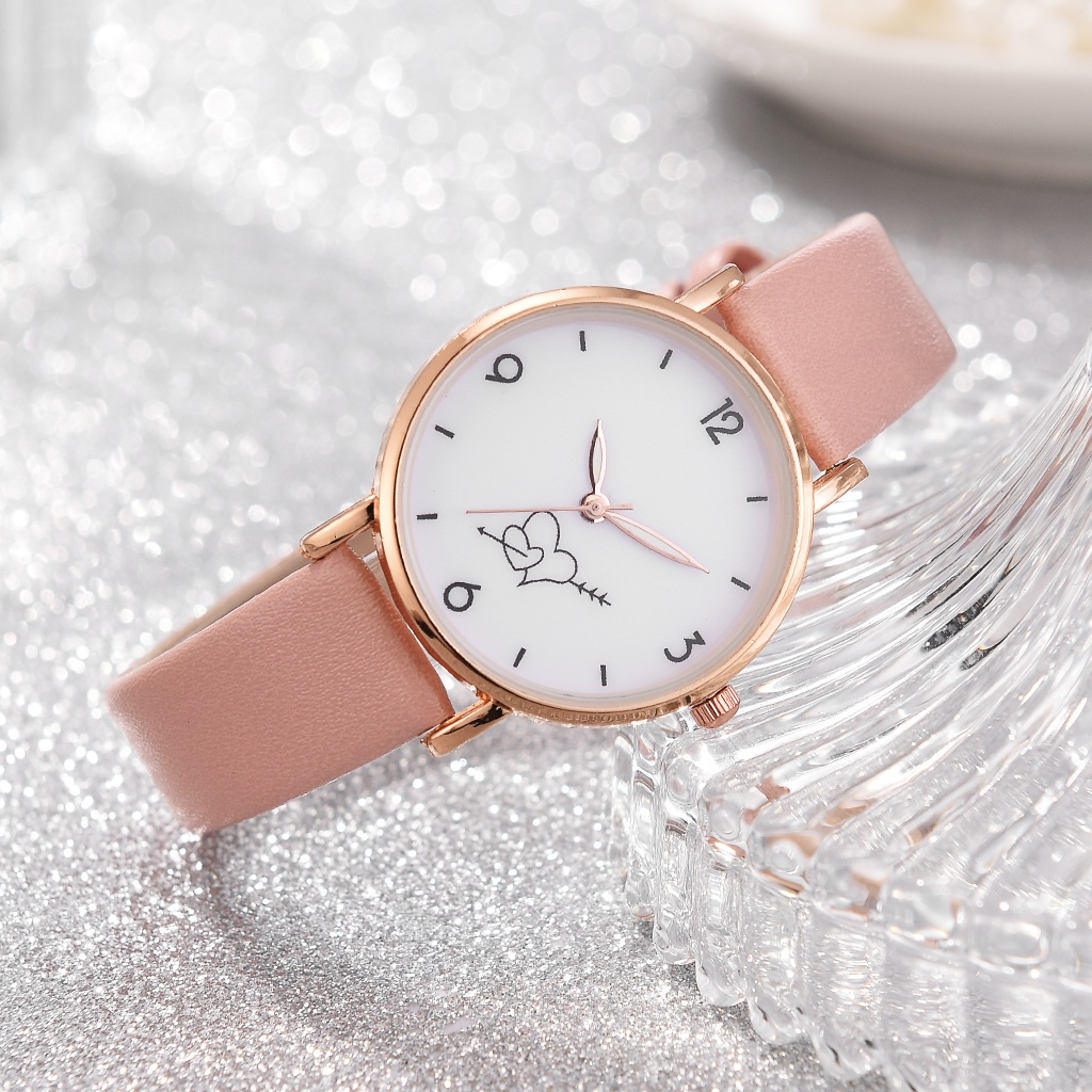 Đồng Hồ Quartz Chạy Kim Màu Hồng / Đen Cho Nữ