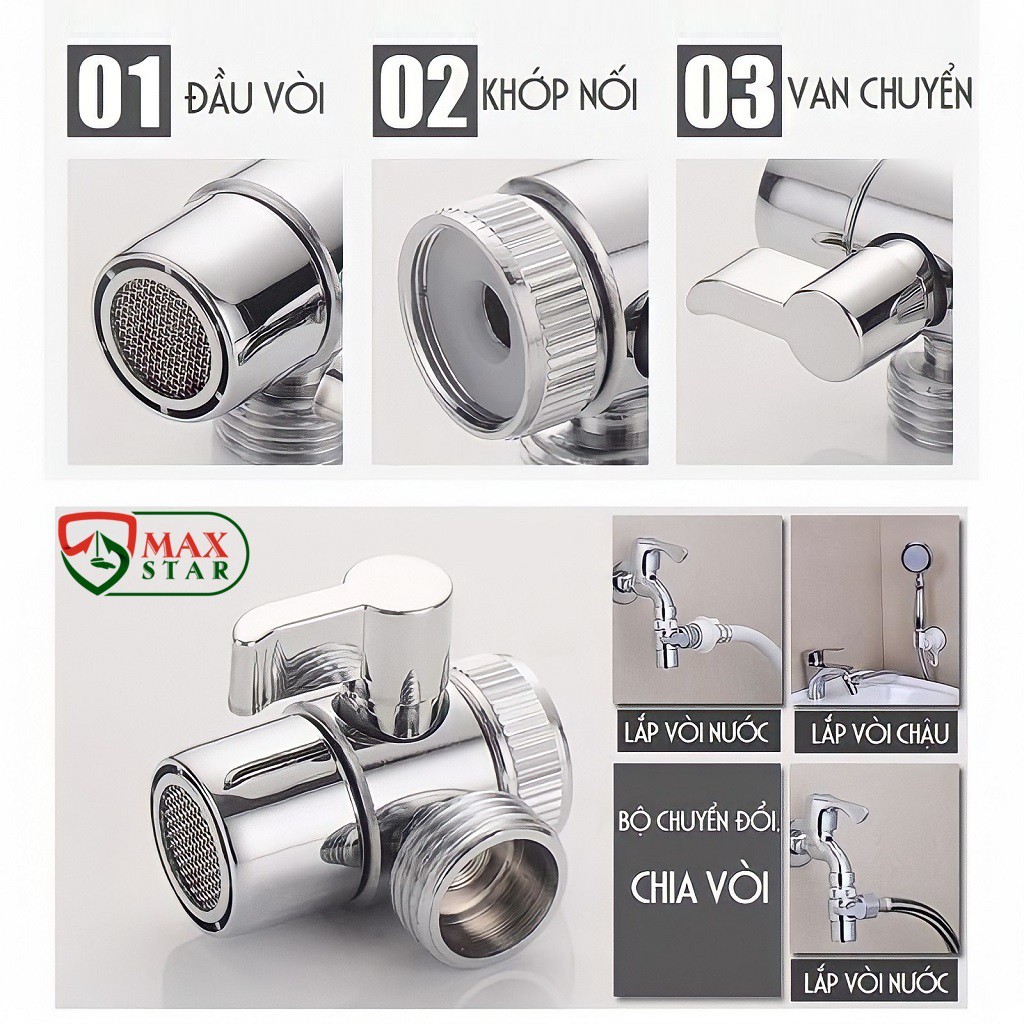 Vòi sen tăng áp inox lắp bồn rửa mặt lavabo và chậu rửa bát nhà tắm cao cấp ✅