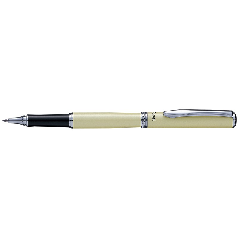 Bút ký cao cấp Pentel K611W-C nét 0.7mm thân bút màu sữa - Mực xanh (Thiết kế nắp đậy)