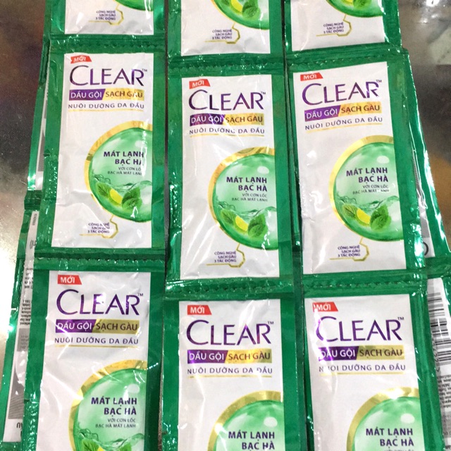 Dầu Gội Clear Bạc Hà dây 12 gói