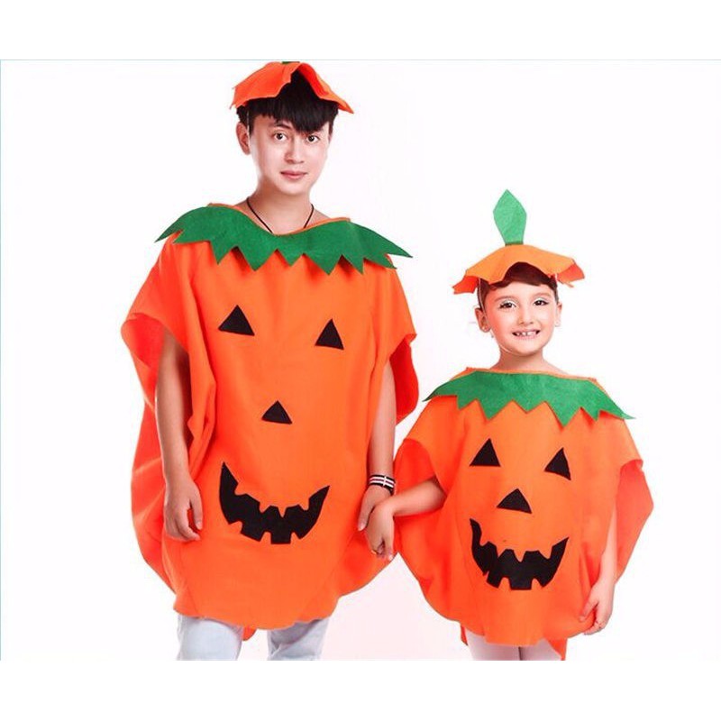 Trang Phục hóa Trang halloween -Quần Áo Bí Ngô Halloween +Tặng Giỏ Bí Ngô