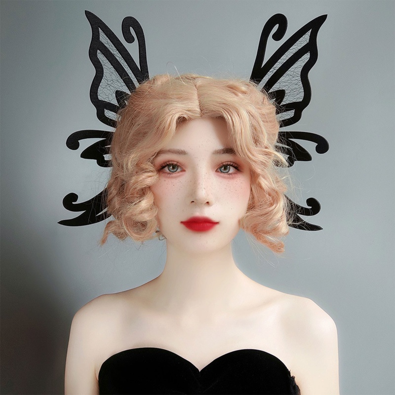 Kẹp Tóc Hình Bướm Đen Phong Cách Halloween Cho Chị Em Gái