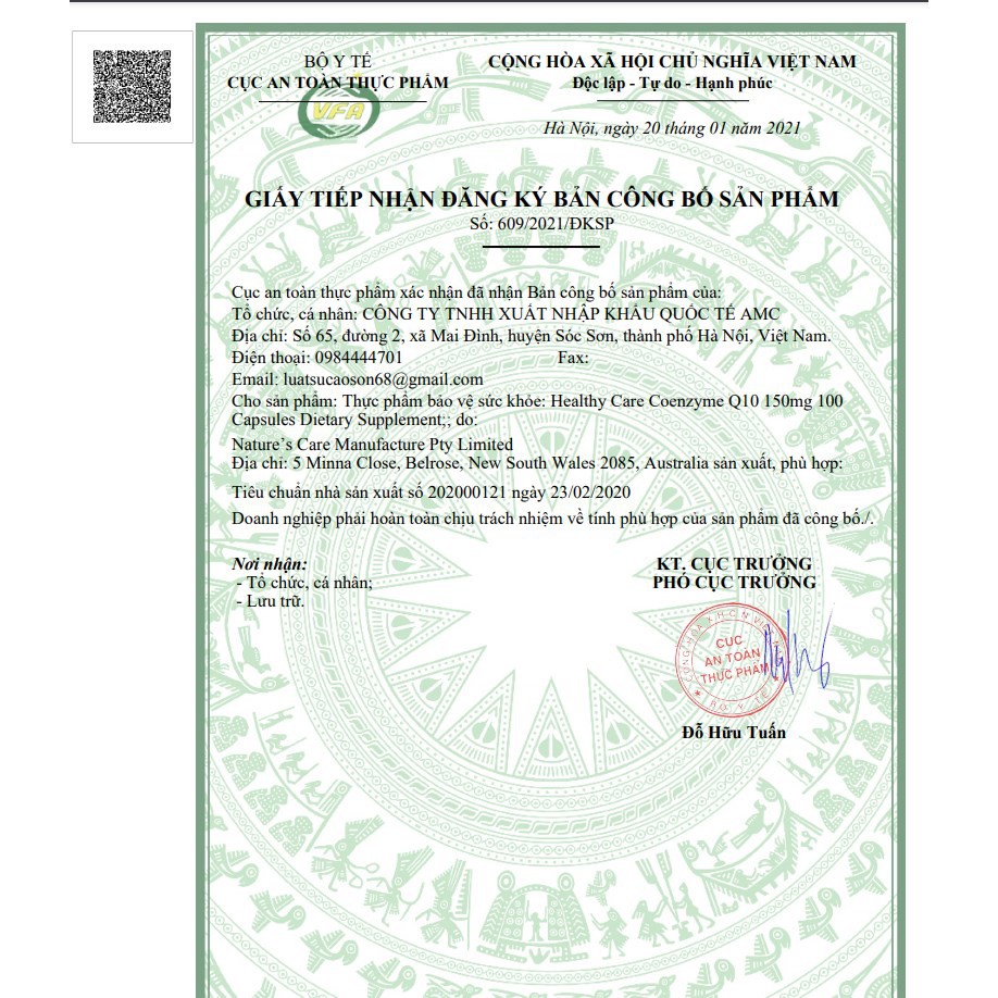 Viên bổ tim Coenzyme Q10 150mg Healthy Care Úc, 100 viên